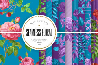 Elevating Digital and Print Design with Seamless Floral Patterns - Blue Purple