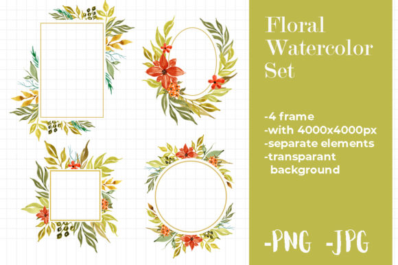 Elevating Seasonal Design with the Watercolor Autumnal Floral Fall Frame