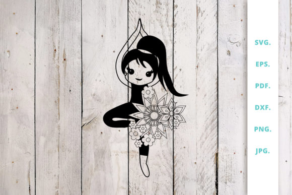 Floral Cute Yoga Girl Cut File 2: A Versatile Design for Mindful Crafting