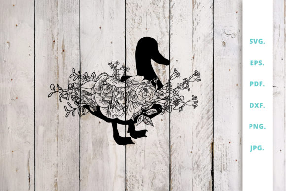 Floral Duck Animal Farm SVG for Creative Projects