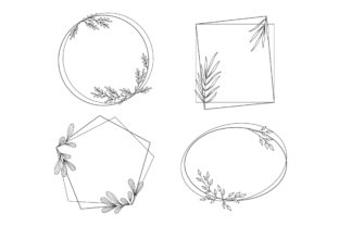 Floral Frames in Outline Style: Versatile Design Assets for Modern Projects