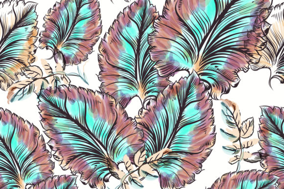 Floral Vector Leaf Pattern Watercolor: Merging Organic Art with Digital Precision