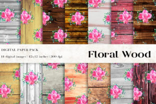 Floral Wood Digital Papers for Design