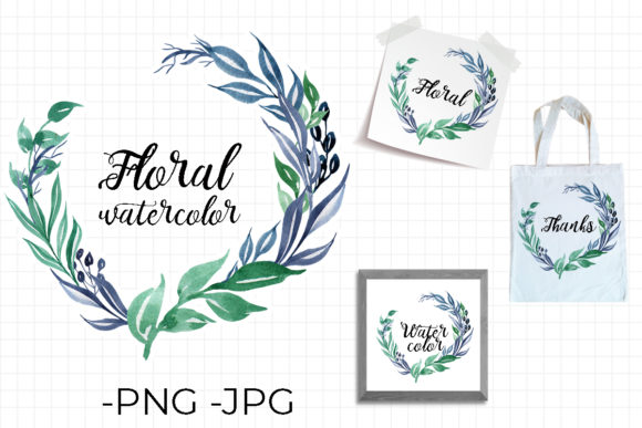 Sky Blues Watercolor Floral Wreath Set: A Guide to Versatile Design Assets